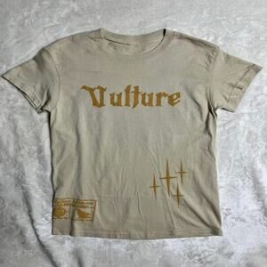 Vulture Streetwear Distressed T-Shirt Small Sand Grit Short Sleeve Us Never Them